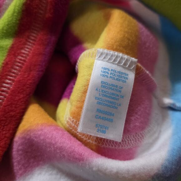 Vintage Childrens Place Rainbow Fleece Dress Size 12M Embroidered Pockets NWT - Picture 7 of 7